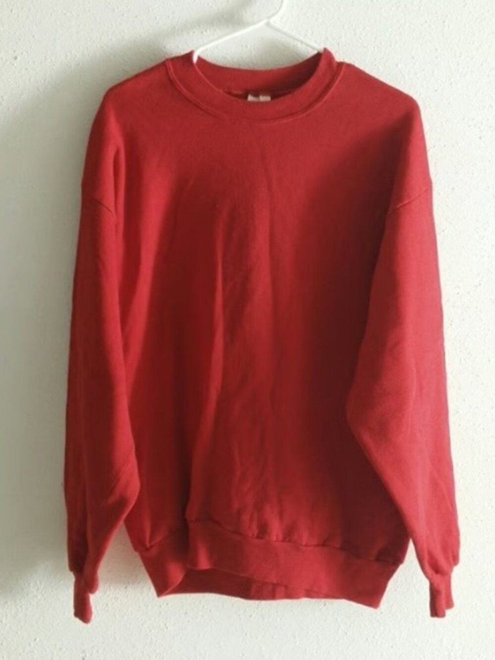 Red Oversized Crew Neck Sweater Jerzees (Russell) Size Large Unisex Sweatshirt L